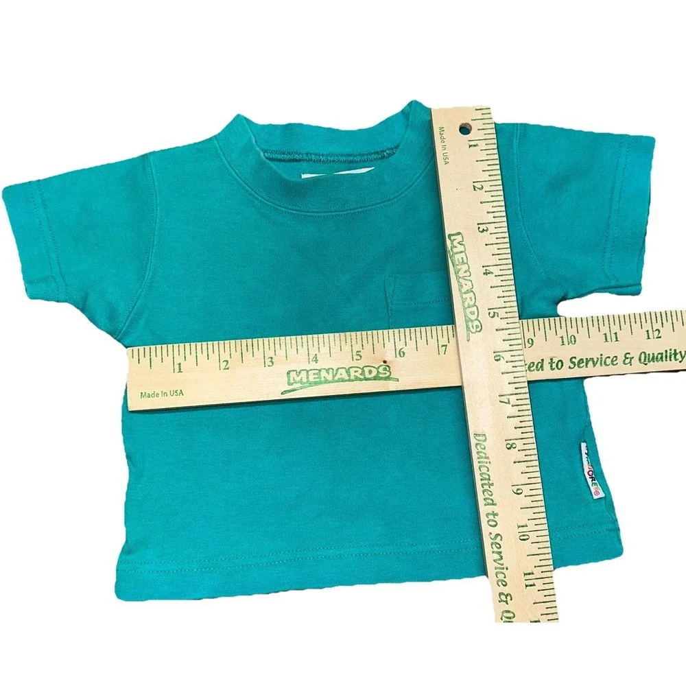 Vintage 1980's Gymboree Rainbow Tag Green Cotton Pocket‎ Tee Shirt Kids Baby XS